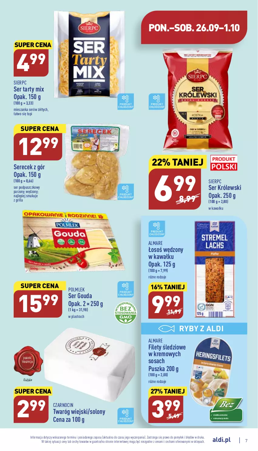 Gazetka promocyjna Aldi - Pełny katalog - ważna 26.09 do 01.10.2022 - strona 7 - produkty: Gouda, Grill, Kawa, Królewski, POLMLEK, Ser, Sos, Top, Twaróg