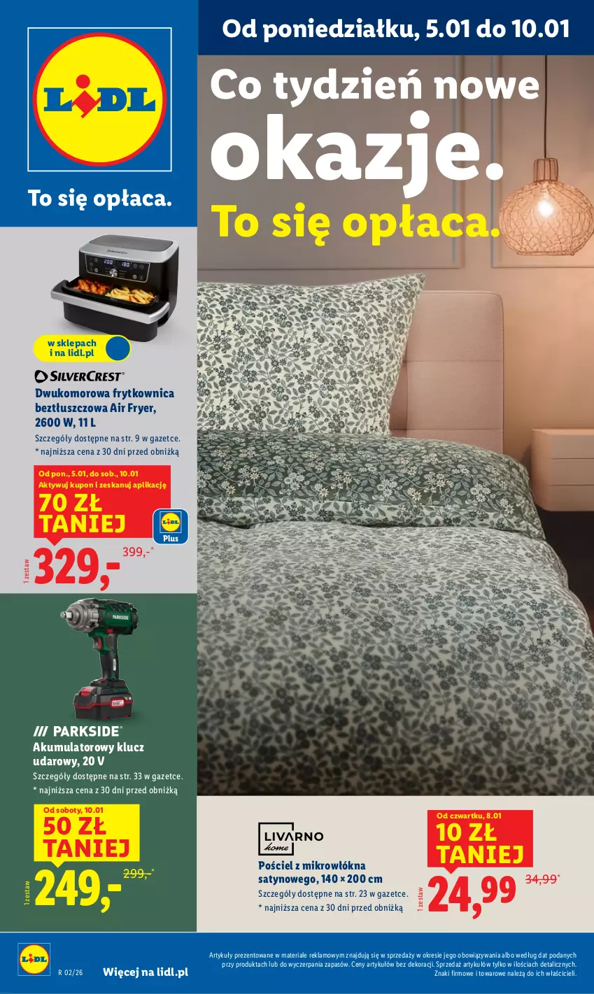 Gazetka promocyjna Lidl - GAZETKA - ważna 05.01 do 10.01.2026 - strona 1 - produkty: Akumulator, Klucz udarowy, Pościel