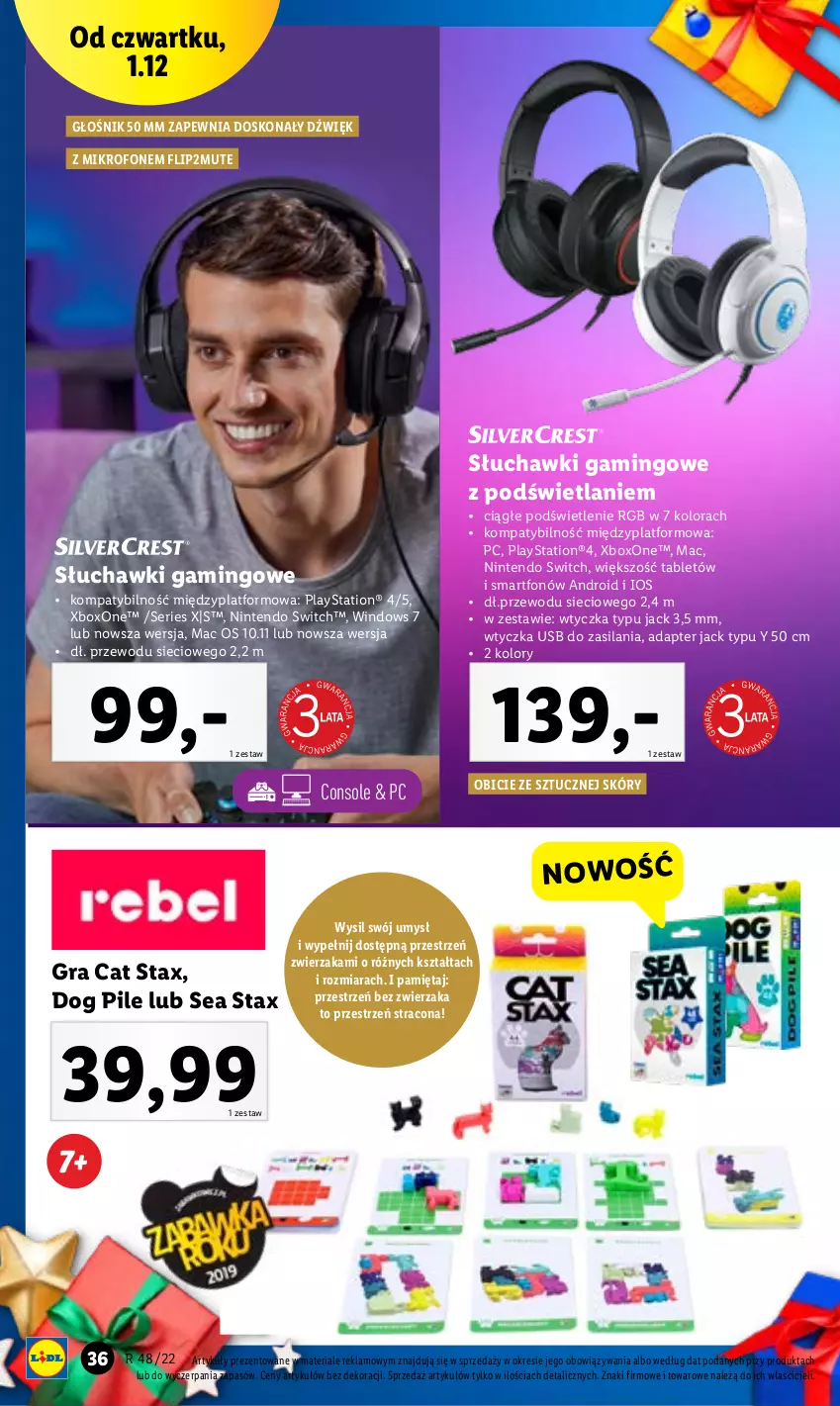 Gazetka promocyjna Lidl - GAZETKA - ważna 28.11 do 03.12.2022 - strona 40 - produkty: BIC, Głośnik, Gra, Gry, Mięta, Mikrofon, Nintendo Switch, PlayStation, Ser, Silan, Słuchawki, Słuchawki gamingowe, Smartfon, Tablet, Xbox