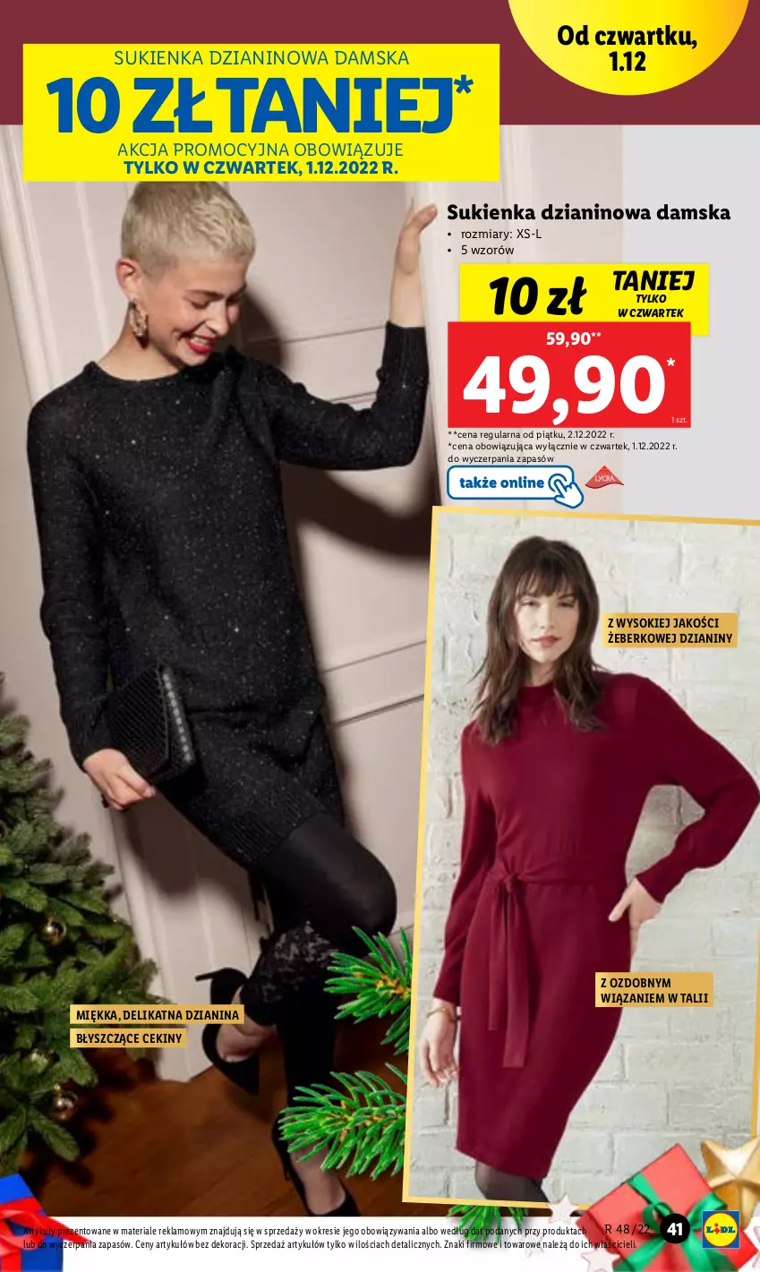 Gazetka promocyjna Lidl - GAZETKA - ważna 28.11 do 03.12.2022 - strona 47 - produkty: Sok, Sukienka