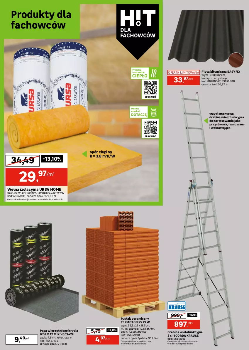 Gazetka promocyjna Leroy Merlin - Gazetka Leroy Merlin - ważna 06.08 do 28.08.2025 - strona 28 - produkty: Ceresit, Drabina, Fa, Gra, Klej, Klej elastyczny, Ogrzewanie, Olma, Paleta, Płyta, Por, Sok, Taśma uszczelniająca, Tran, Wełna, Wiadro, Zaprawa klejowa