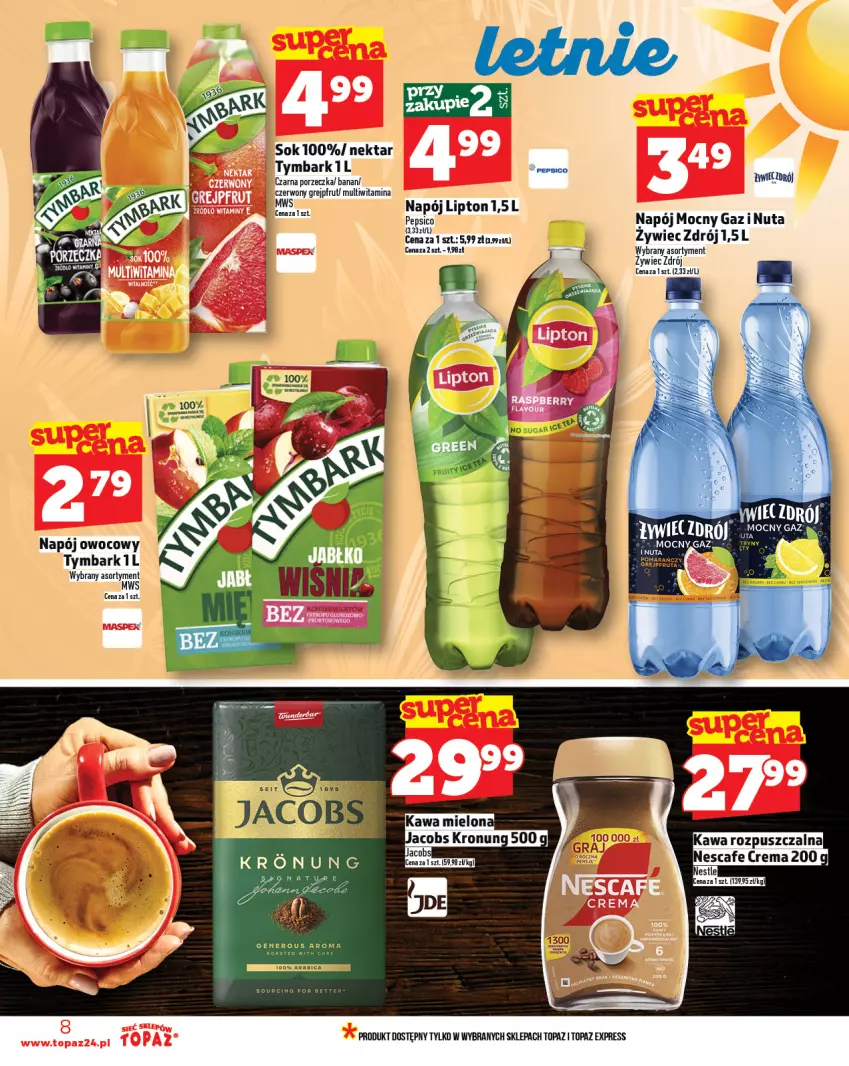 Gazetka promocyjna Topaz - Gazetka - ważna 14.08 do 20.08.2025 - strona 8 - produkty: BIC, Grejpfrut, Lipton, Napój, Nektar, Pepsi, Por, Sok, Top, Tymbark