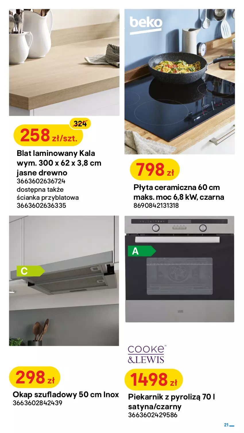 Gazetka promocyjna Castorama - Gazetka Castorama - ważna 13.10 do 07.11.2021 - strona 21 - produkty: Astor, Bateria, Bateria kuchenna, Chia, Gra, Okap, Piekarnik, Płyta, Rama, Zlew