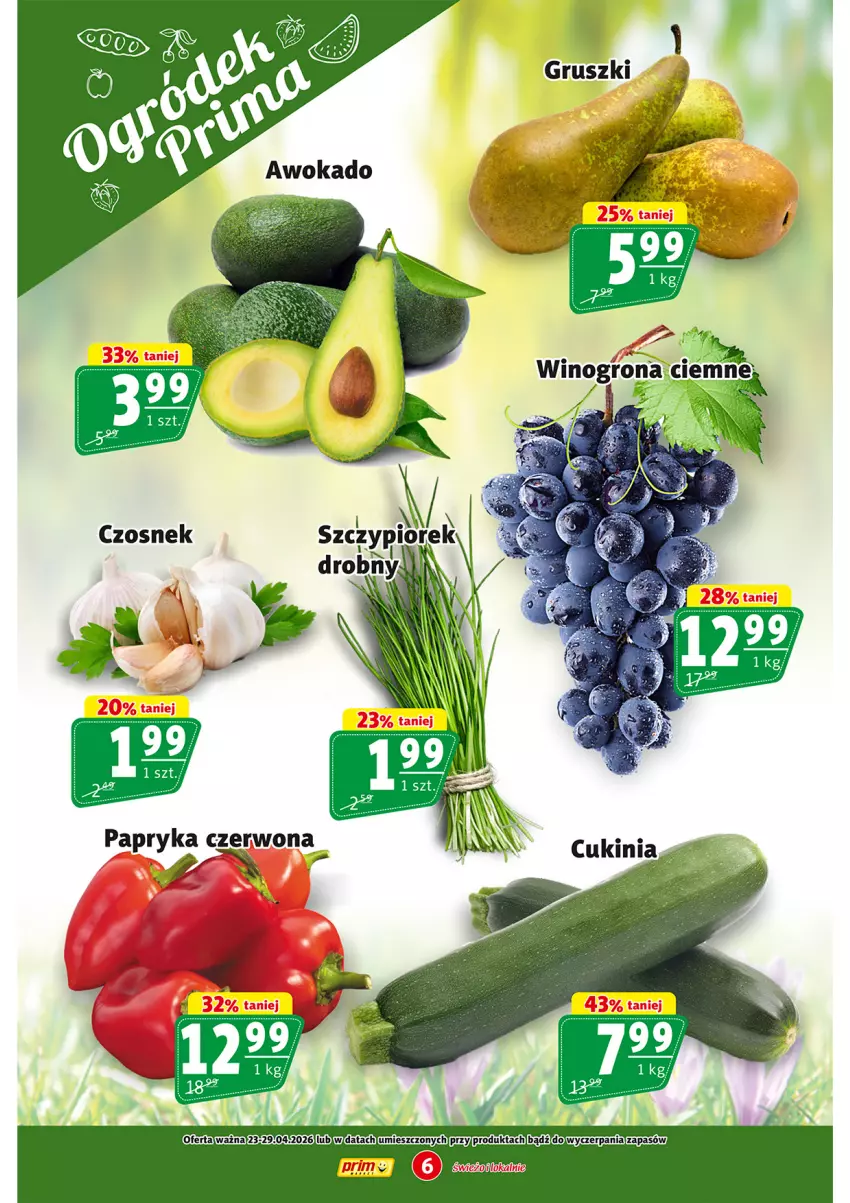 Gazetka promocyjna Prim Market - ważna 23.04 do 29.04.2026 - strona 6 - produkty: Gruszki, Papryka, Papryka czerwona