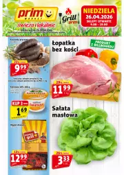 Gazetka promocyjna Prim Market - Gazetka - ważna od 29.04 do 29.04.2026 - strona 1 - produkty: Gry, Sałata masłowa, Węgiel drzewny, Piątnica, Sałat, Kaszanka, Kasza, Masło