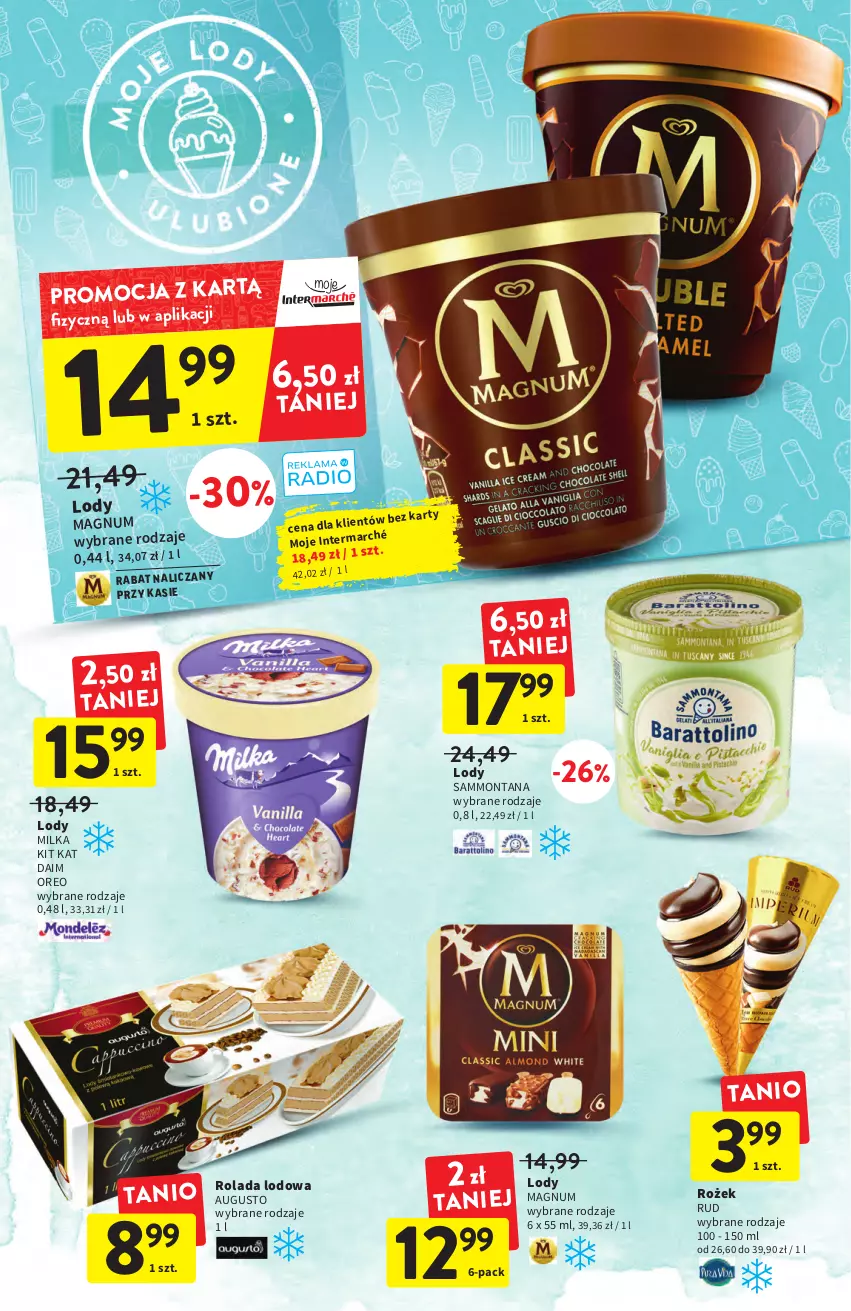 Gazetka promocyjna Intermarche - Gazetka Intermarche - ważna 08.09 do 14.09.2022 - strona 24 - produkty: Kit Kat, Lody, Milka, Oreo, Rolada