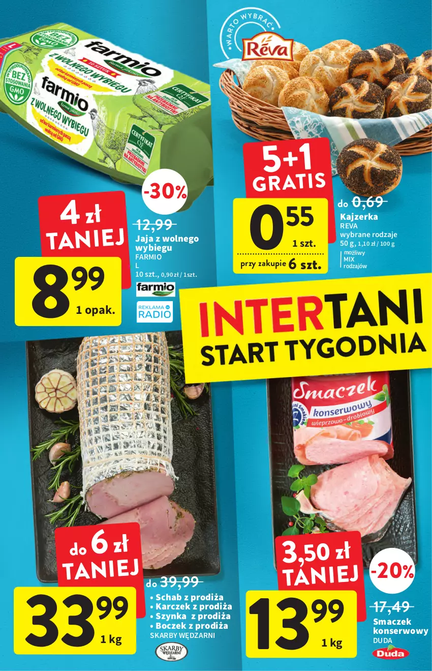 Gazetka promocyjna Intermarche - Gazetka Intermarche - ważna 08.09 do 14.09.2022 - strona 38 - produkty: Boczek, Duda, Fa, Jaja, Jaja z wolnego wybiegu, Kajzerka, Ser, Szynka