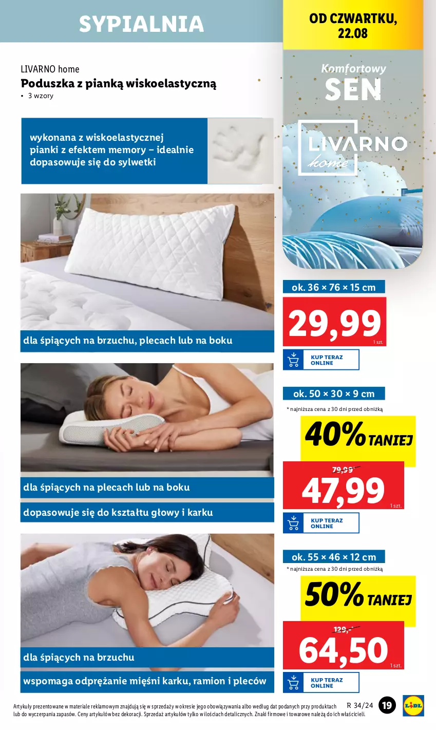 Gazetka promocyjna Lidl - GAZETKA - ważna 19.08 do 25.08.2024 - strona 21 - produkty: Ivar, Poduszka, Sypialnia