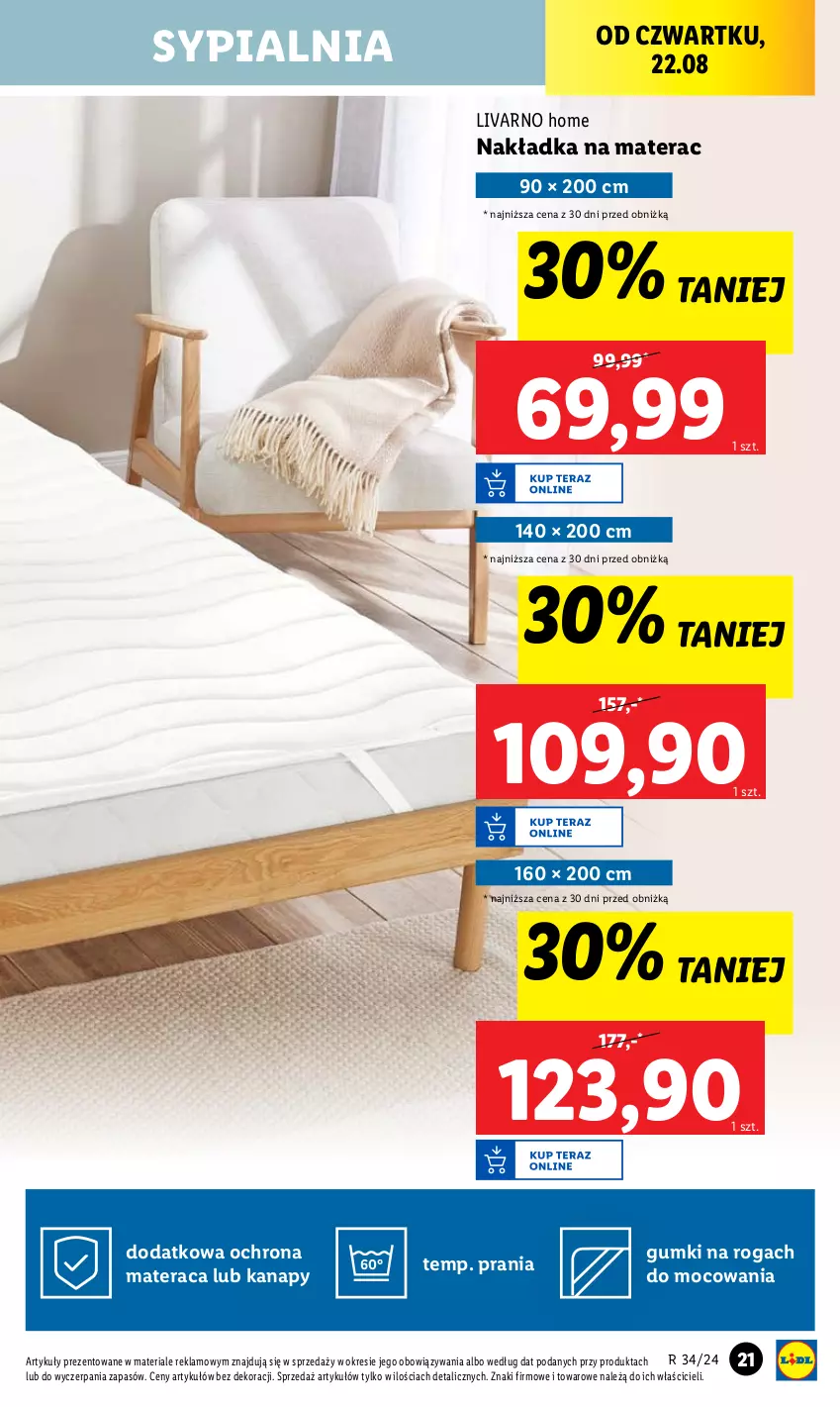 Gazetka promocyjna Lidl - GAZETKA - ważna 19.08 do 25.08.2024 - strona 23 - produkty: Ivar, Materac, Sypialnia, Tera