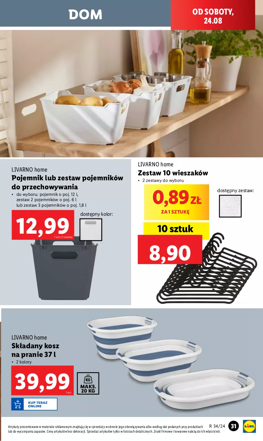 Gazetka promocyjna Lidl - GAZETKA - ważna 19.08 do 25.08.2024 - strona 33 - produkty: Ivar, Kosz, Pojemnik, Wieszak