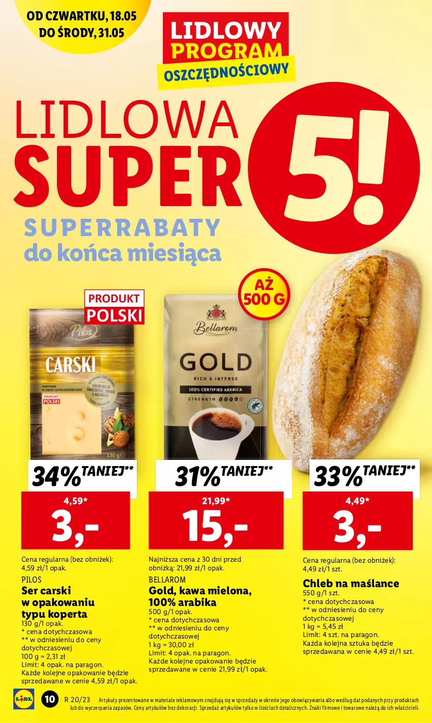 Gazetka promocyjna Lidl - GAZETKA - ważna 18.05 do 20.05.2023 - strona 12 - produkty: Bell, Bella, Cars, Chleb, Kawa, Kawa mielona, Olej, Pilos, Ser