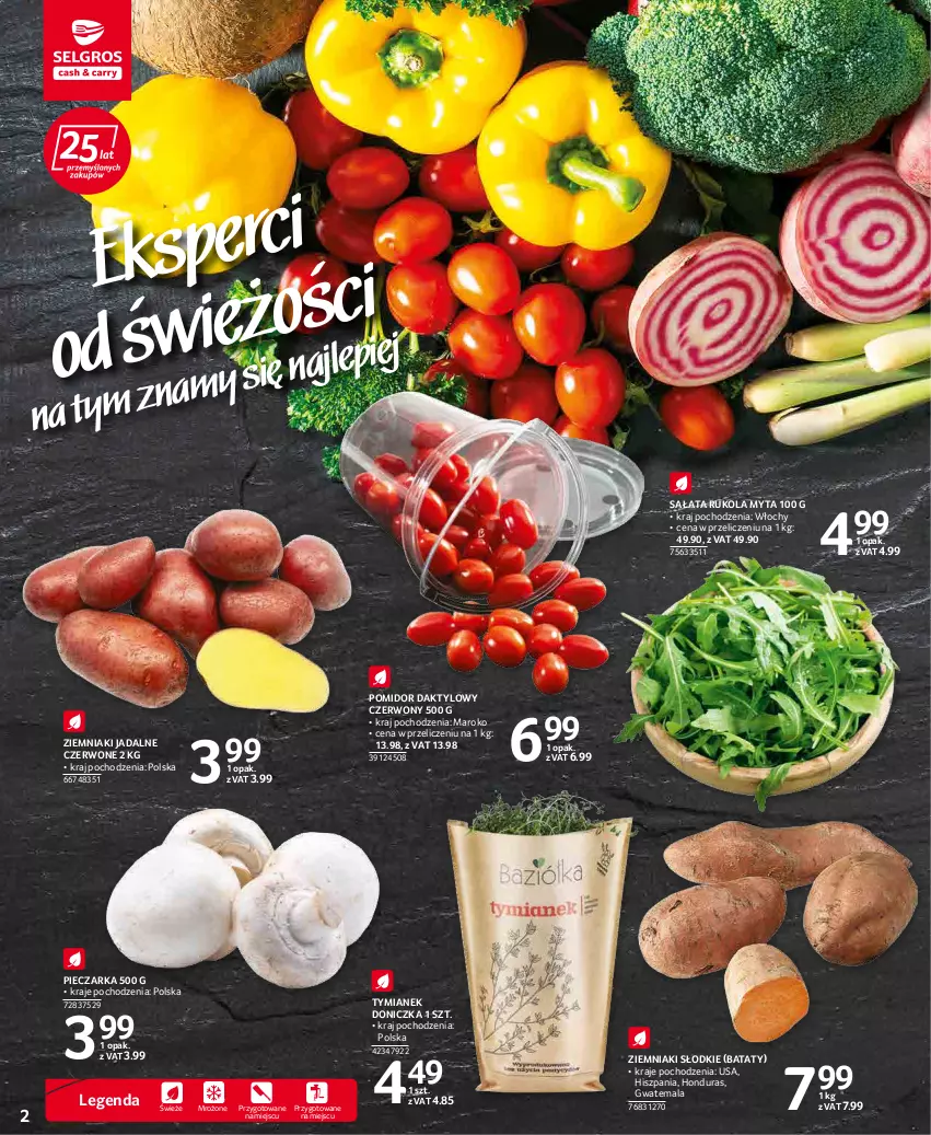 Gazetka promocyjna Selgros - Oferta spożywcza - ważna 17.02 do 02.03.2022 - strona 2 - produkty: Piec, Pieczarka, Rukola, Sałat, Ziemniaki