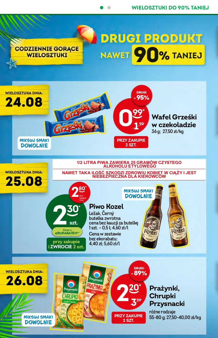 Gazetka promocyjna Żabka - ważna 24.08 do 30.08.2022 - strona 2 - produkty: Chrupki, Gra, Grześki, Kozel, Piec, Piwa, Piwo, Przysnacki