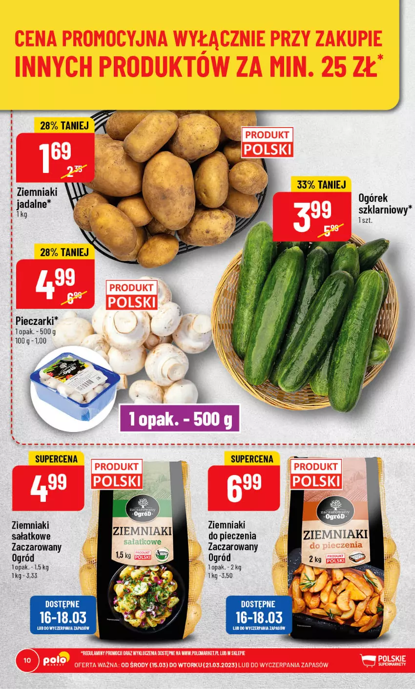 Gazetka promocyjna PoloMarket - Gazetka pomocyjna - ważna 15.03 do 21.03.2023 - strona 10 - produkty: Ogórek, Ogród, Piec, Sałat, Top, Ziemniaki