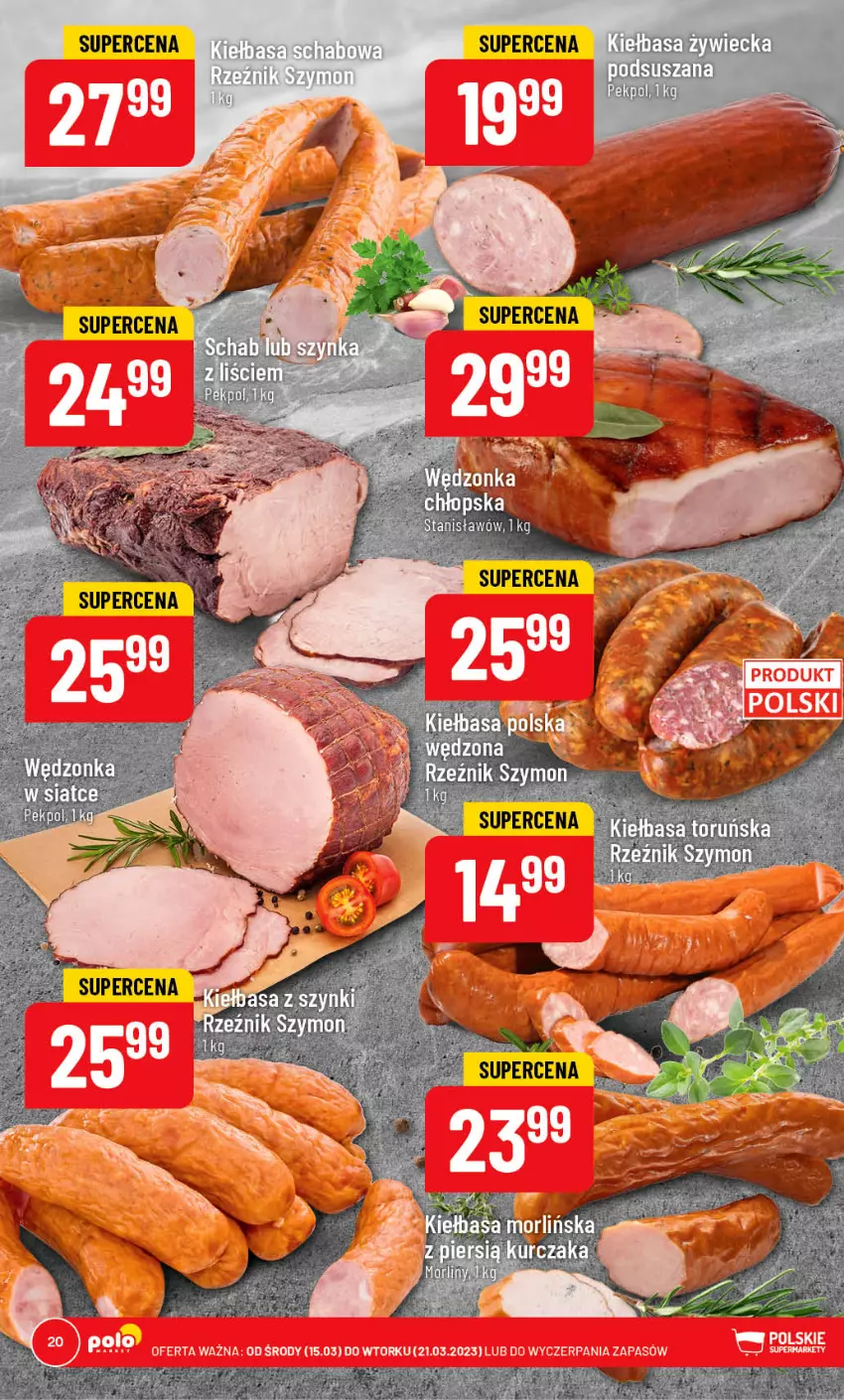 Gazetka promocyjna PoloMarket - Gazetka pomocyjna - ważna 15.03 do 21.03.2023 - strona 20 - produkty: Gra, Kiełbasa, Kurczak, LG, Por