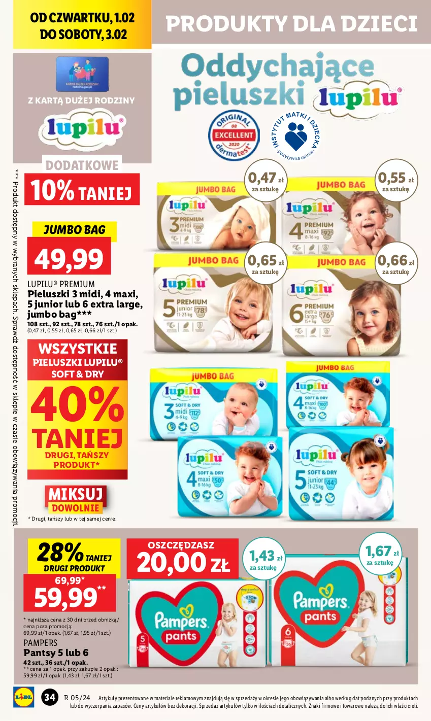 Gazetka promocyjna Lidl - GAZETKA - ważna 01.02 do 03.02.2024 - strona 38 - produkty: Dzieci, O Bag, Pampers