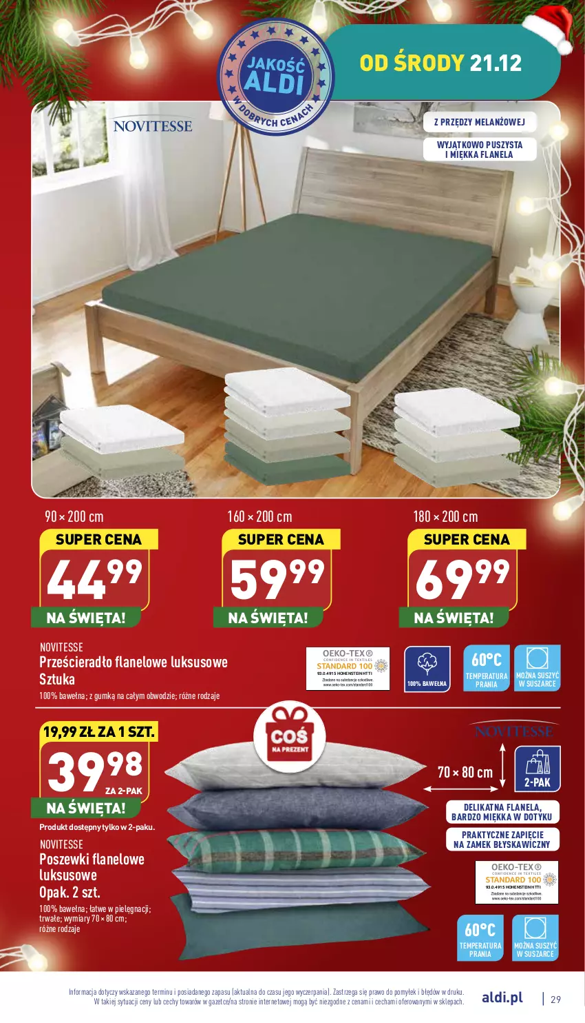 Gazetka promocyjna Aldi - Pełny katalog - ważna 19.12 do 24.12.2022 - strona 29 - produkty: Prześcieradło, Wełna