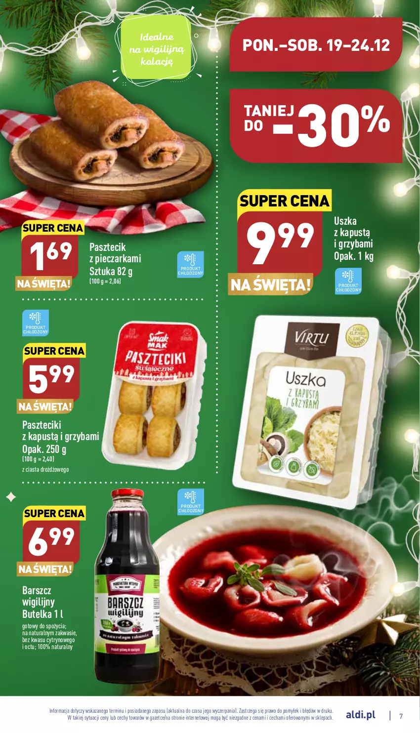 Gazetka promocyjna Aldi - Pełny katalog - ważna 19.12 do 24.12.2022 - strona 7 - produkty: Kapustą, Pasztecik z pieczarkami, Piec, Pieczarka