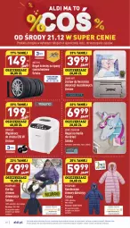 Gazetka promocyjna Aldi - Pełny katalog - Gazetka - ważna od 24.12 do 24.12.2022 - strona 38 - produkty: Gra, Rakieta, Kurtka, Regał, Kombinezon, Dzieci, Opony, Chleb, Pocopiano, Jednorożec