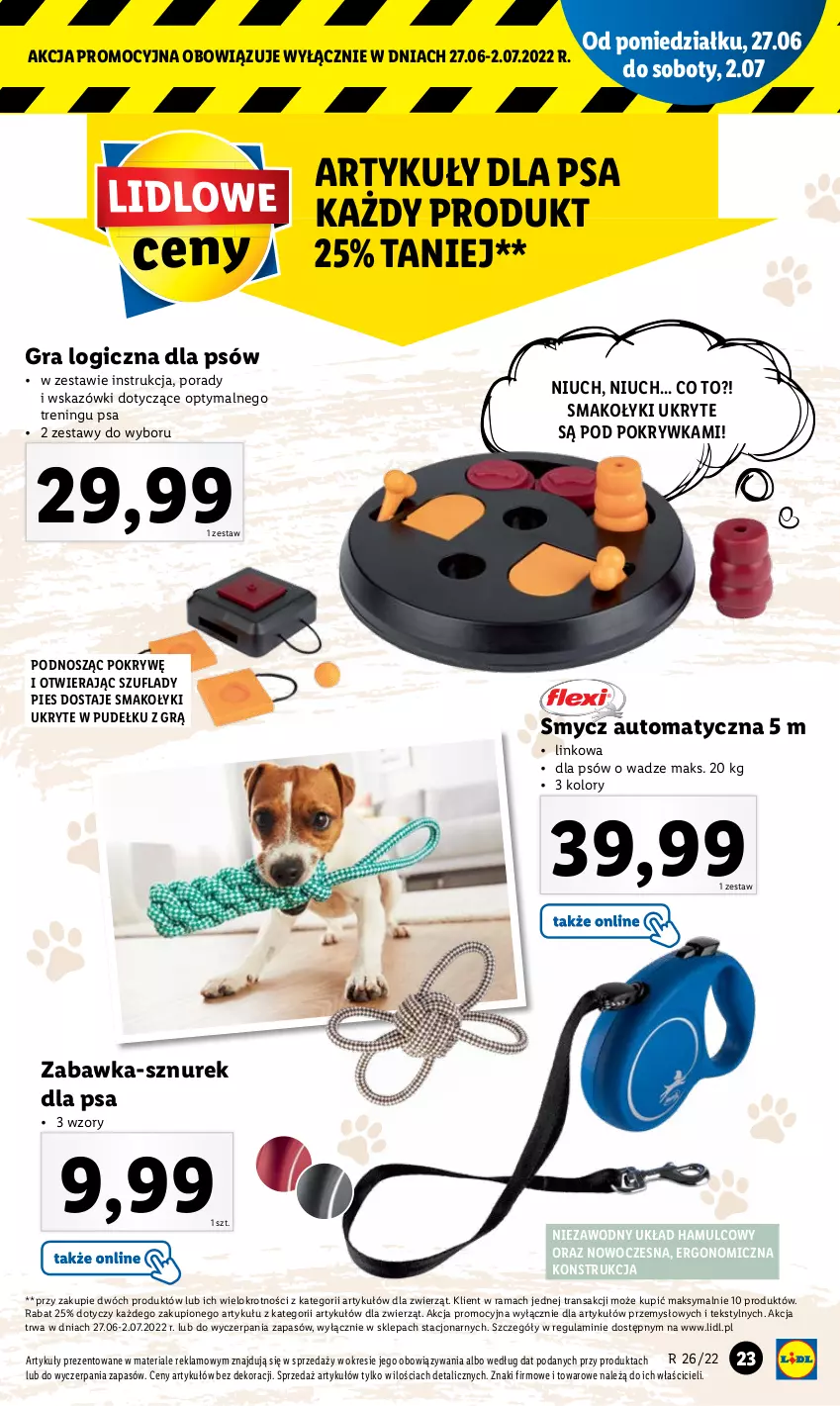 Gazetka promocyjna Lidl - GAZETKA - ważna 27.06 do 02.07.2022 - strona 23 - produkty: Gra, Por, Rama, Smycz, Sznurek, Tran, Zabawka