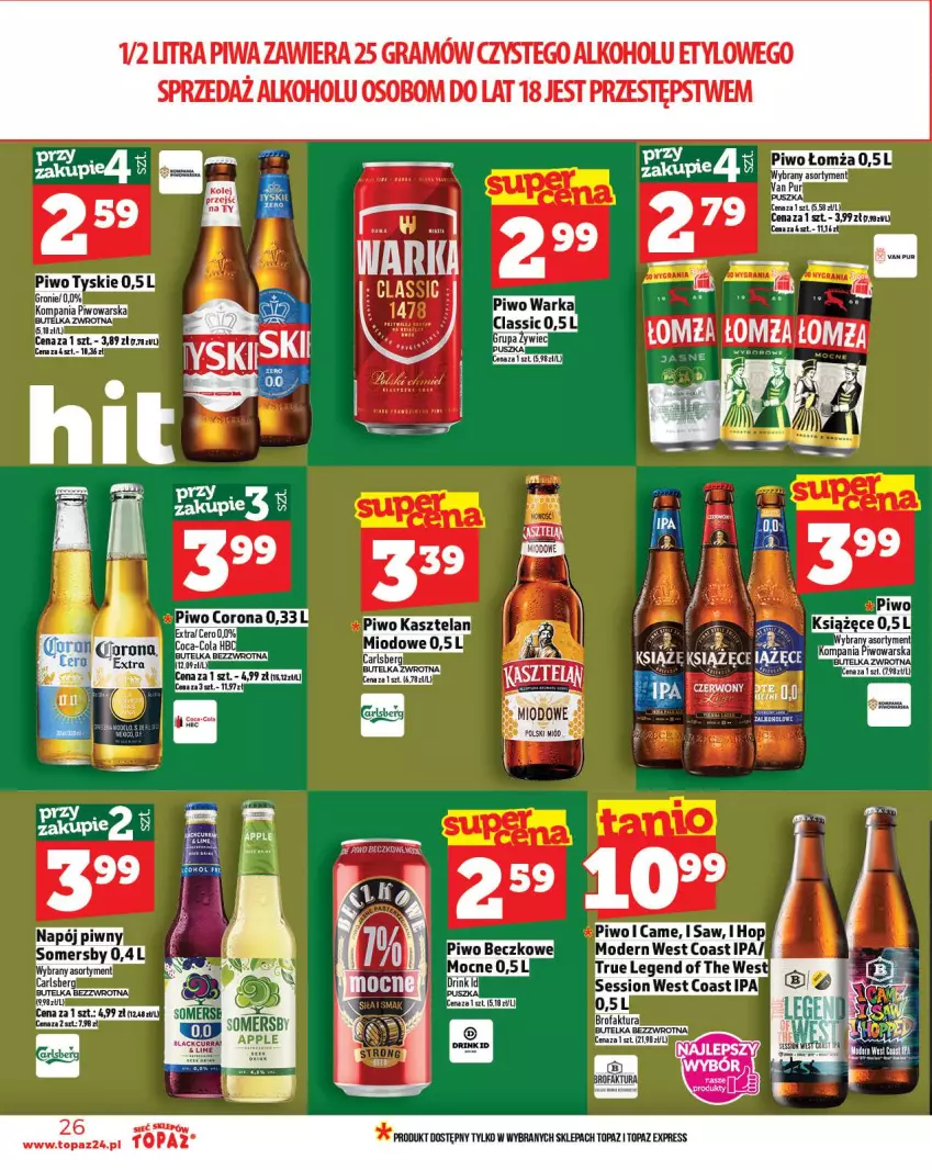 Gazetka promocyjna Topaz - Gazetka - ważna 13.11 do 19.11.2025 - strona 26 - produkty: Gra, Książęce, Piwa, Top
