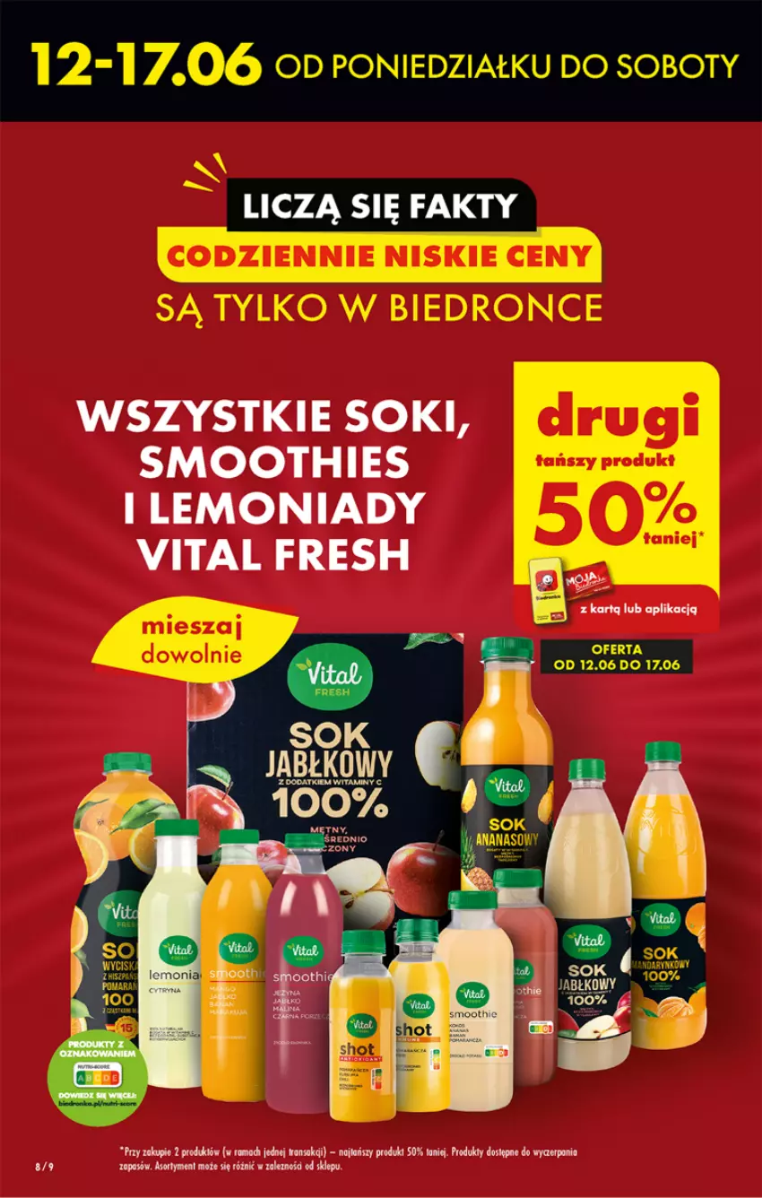 Gazetka promocyjna Biedronka - Gazetka - Biedronka.pl - ważna 15.06 do 21.06.2023 - strona 8 - produkty: Rama, Smoothie, Sok, Tran