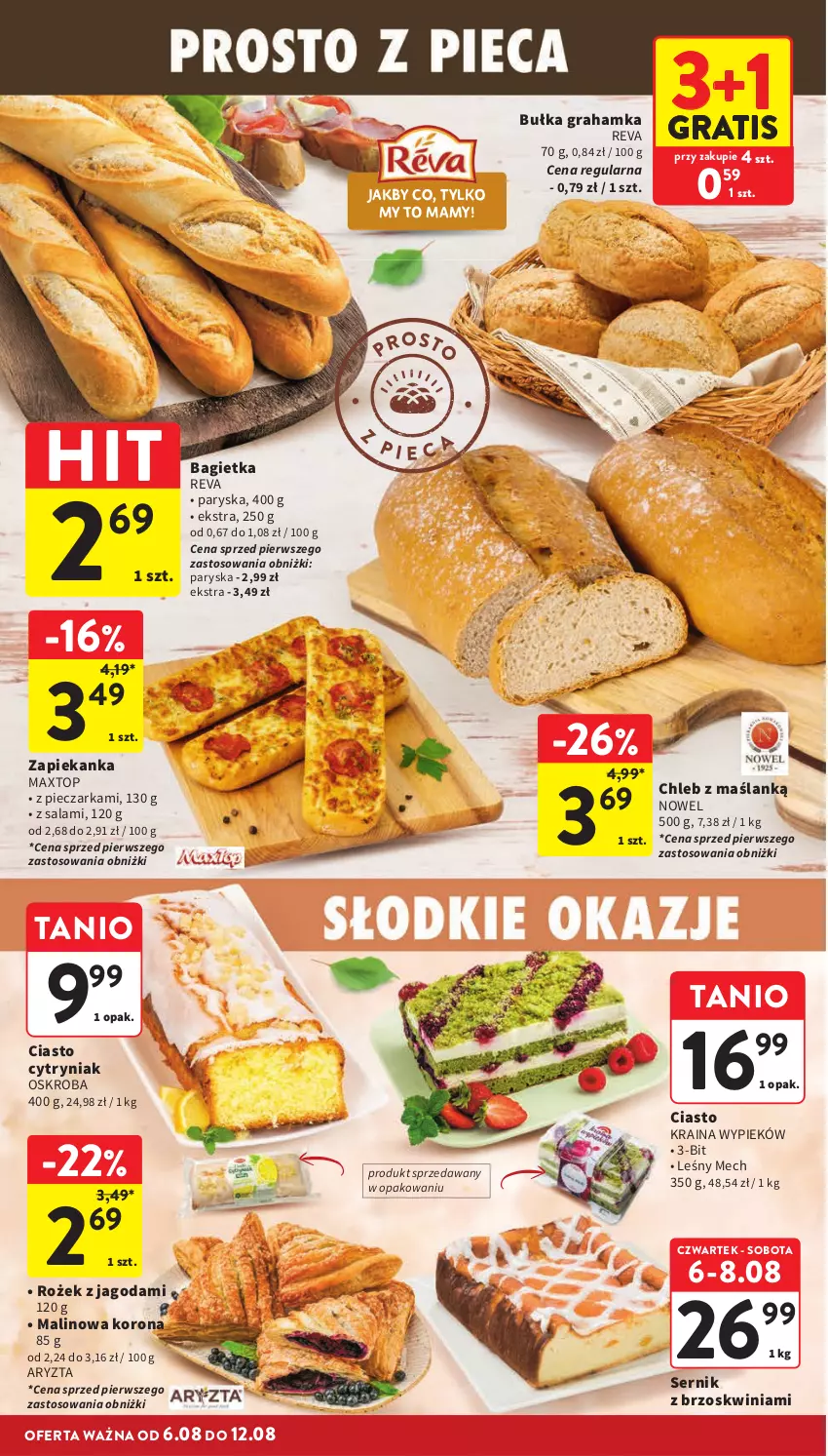 Gazetka promocyjna Intermarche - Gazetka Intermarche - ważna 06.08 do 12.08.2026 - strona 24 - produkty: Bagietka, Bułka, Bułka grahamka, Chleb, Gra, Piec, Pieczarka, Salami, Ser, Top, Zapiekanka
