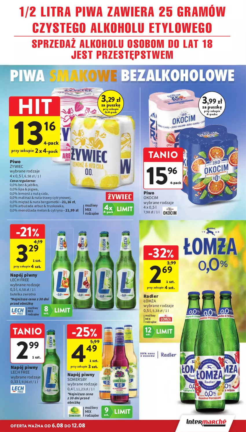 Gazetka promocyjna Intermarche - Gazetka Intermarche - ważna 06.08 do 12.08.2026 - strona 31 - produkty: Arbuz, Gra, Koc, Melon, Mięta, Napój, Okocim, Piwa, Piwo, Radler, Somersby