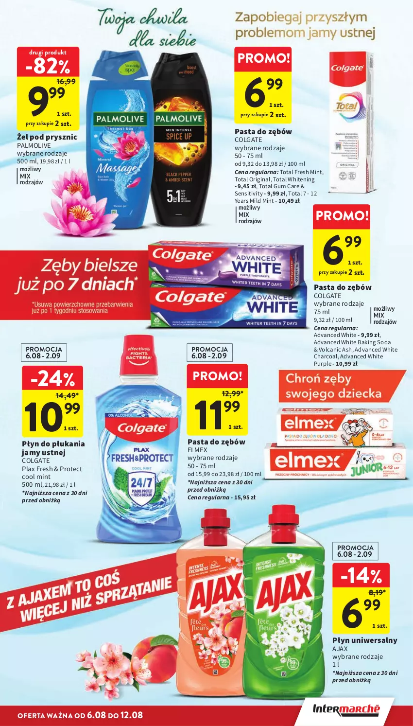 Gazetka promocyjna Intermarche - Gazetka Intermarche - ważna 06.08 do 12.08.2026 - strona 37 - produkty: Ajax, Colgate, Elmex, Gin, LG, Palmolive, Pasta do zębów, Płyn do płukania, Płyn do płukania jamy ustnej, Pur