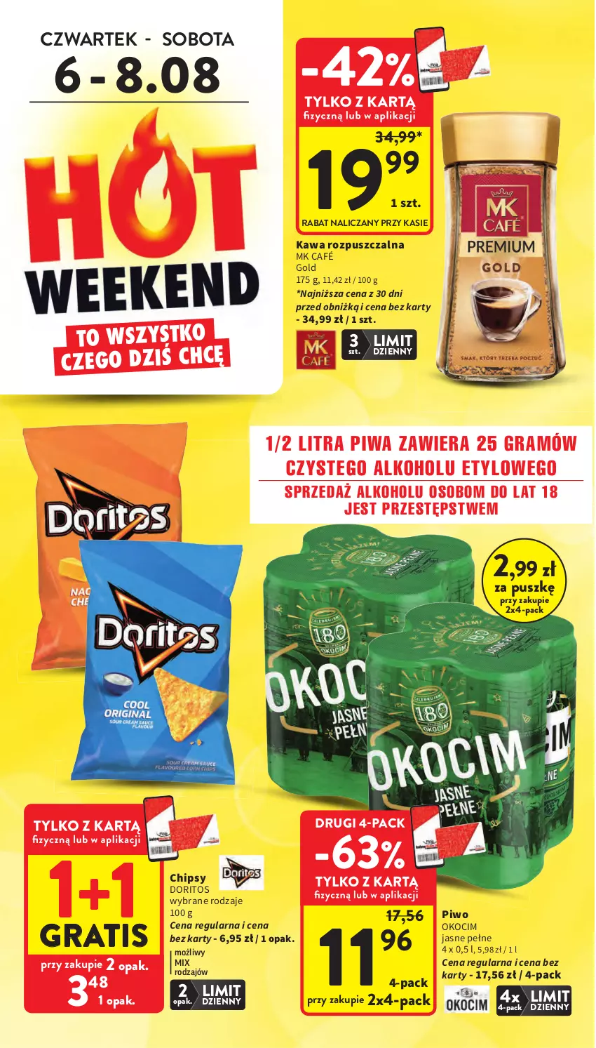 Gazetka promocyjna Intermarche - Gazetka Intermarche - ważna 06.08 do 12.08.2026 - strona 4 - produkty: Chipsy, Gra, Kawa, Kawa rozpuszczalna, Koc, Okocim, Piwa, Piwo