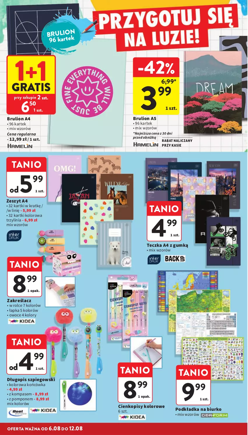 Gazetka promocyjna Intermarche - Gazetka Intermarche - ważna 06.08 do 12.08.2026 - strona 40 - produkty: Biurko, Długopis, Gra, Lion, Owoce, Podkład, Podkładka