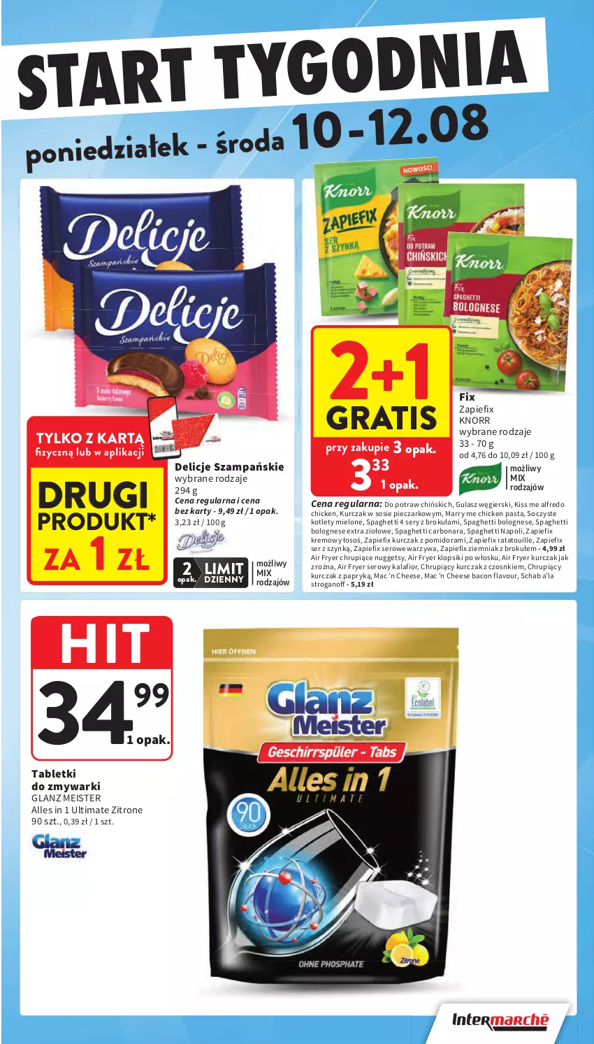 Gazetka promocyjna Intermarche - Gazetka Intermarche - ważna 06.08 do 12.08.2026 - strona 43 - produkty: Delicje, Gra, Kalafior, Klopsiki, Knorr, Kotlet, Kurczak, Piec, Ser, Sos, Spaghetti, Tablet, Tabletki do zmywarki, Warzywa, Zmywarki