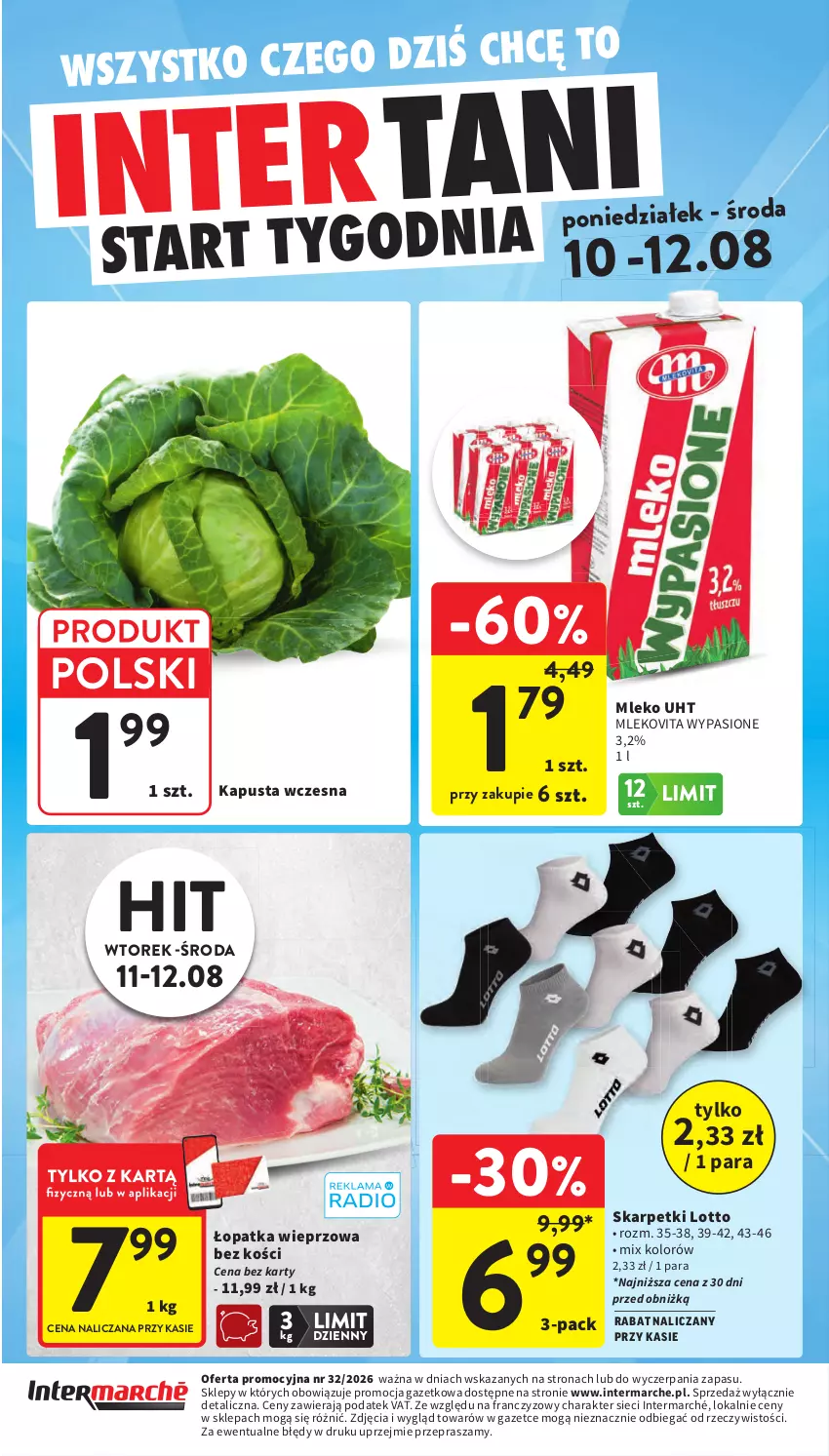 Gazetka promocyjna Intermarche - Gazetka Intermarche - ważna 06.08 do 12.08.2026 - strona 44 - produkty: Karp, Mleko, Mlekovita, Skarpetki