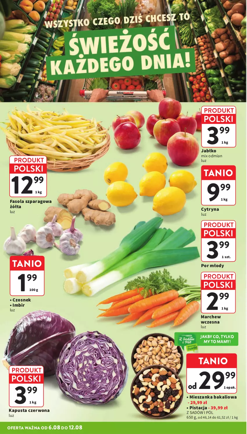 Gazetka promocyjna Intermarche - Gazetka Intermarche - ważna 06.08 do 12.08.2026 - strona 8 - produkty: Czosnek, Fa, Fasola, Fasola szparagowa, Imbir, Mieszanka bakaliowa, Por