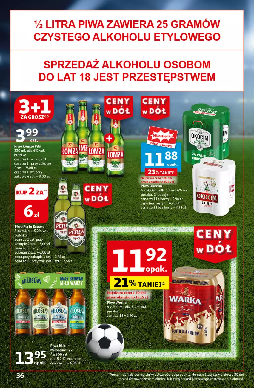 Gazetka promocyjna Auchan - Gazetka CENY W DÓŁ Hipermarket Auchan - ważna 20.06 do 26.06.2024 - strona 40 - produkty: Gra, Perła, Piwa, Piwo, Por