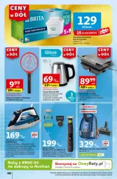 Gazetka promocyjna Auchan - Gazetka CENY W DÓŁ Hipermarket Auchan - Gazetka - ważna od 26.06 do 26.06.2024 - strona 48 - produkty: Brita Maxtra, Top, Pur, Przewód, Philips, Brit, Czajnik, Szczotka, Golarka, Zelmer, Brita, Grill, Akumulator, Fa