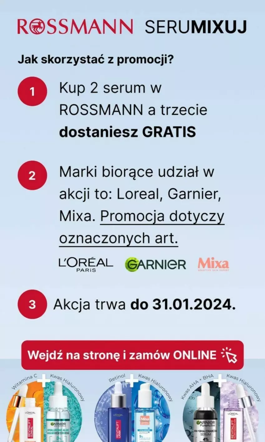 Gazetka promocyjna Rossmann - ważna 18.01 do 31.01.2024 - strona 2 - produkty: Garnier, Gra, Mixa, Rum, Ser, Serum