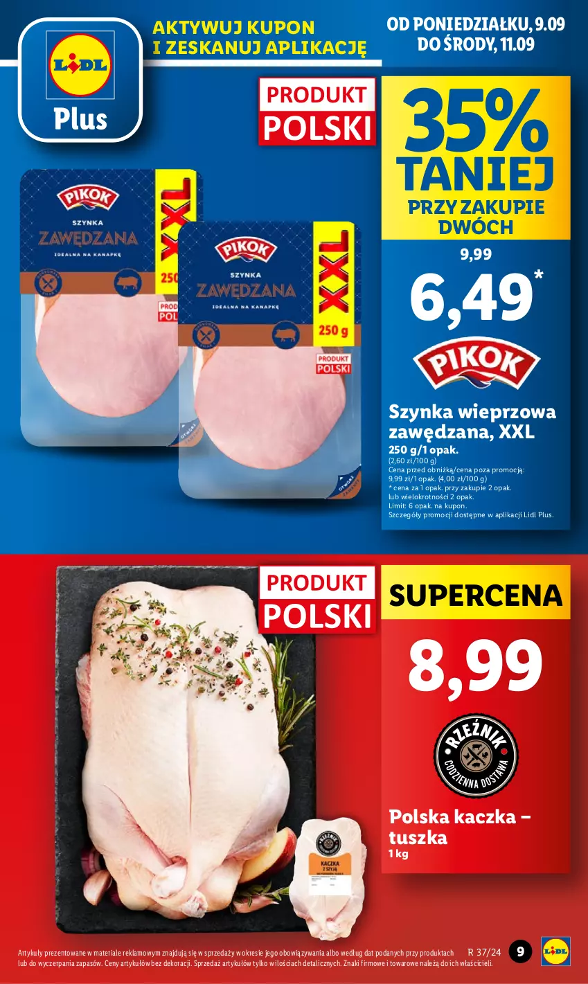 Gazetka promocyjna Lidl - GAZETKA - ważna 09.09 do 11.09.2024 - strona 11 - produkty: Kaczka, Szynka, Szynka wieprzowa, Tusz