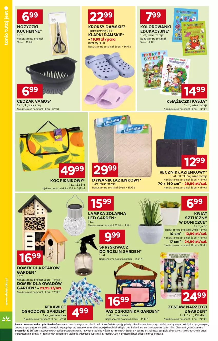 Gazetka promocyjna Stokrotka - Market - ważna 11.04 do 17.04.2024 - strona 14 - produkty: Cedzak, Dywan, Dywanik, Dywanik łazienkowy, Klapki, Koc, Noż, Nożyczki, Ręcznik, Rękawice, Zestaw narzędzi