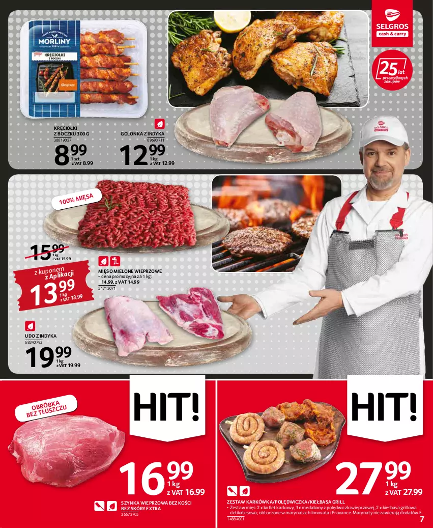 Gazetka promocyjna Selgros - Oferta spożywcza - ważna 05.05 do 18.05.2022 - strona 7 - produkty: Golonka z indyka, Grill, Kiełbasa, Kotlet, Lion, Mięso, Mięso mielone, Szynka, Szynka wieprzowa