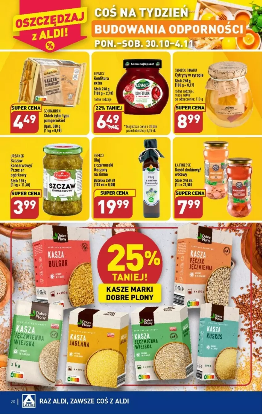 Gazetka promocyjna Aldi - ważna 30.10 do 04.11.2023 - strona 13 - produkty: Chleb, Cytryny, Olej, Rosół, Rosół drobiowy, Ser, Syrop