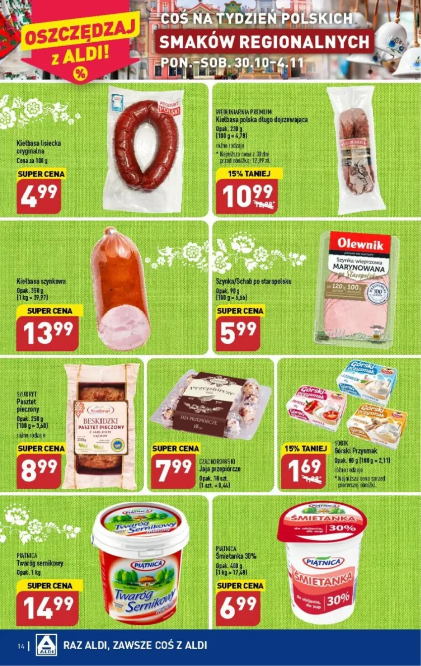 Gazetka promocyjna Aldi - ważna 30.10 do 04.11.2023 - strona 6 - produkty: Gin, Jaja, Kiełbasa, Kiełbasa szynkowa, Pasztet, Piątnica, Piec, Ser, Szubryt, Szynka, Twaróg