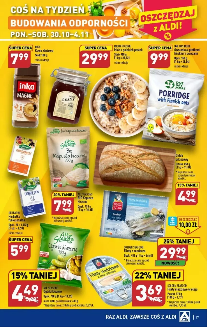 Gazetka promocyjna Aldi - ważna 30.10 do 04.11.2023 - strona 9 - produkty: Herbapol, HP, Kawa, Kawa zbożowa, Olej, Por, Sandacz