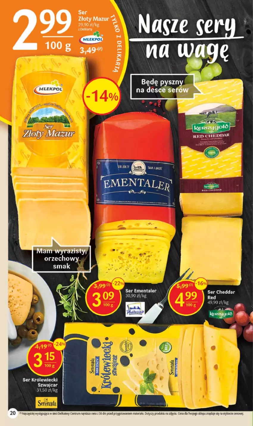 Gazetka promocyjna Delikatesy Centrum - Gazetka DC09 - ważna 02.03 do 08.03.2023 - strona 20 - produkty: Cheddar, Ementaler, Rum, Ser, Ser Królewiecki, Złoty Mazur