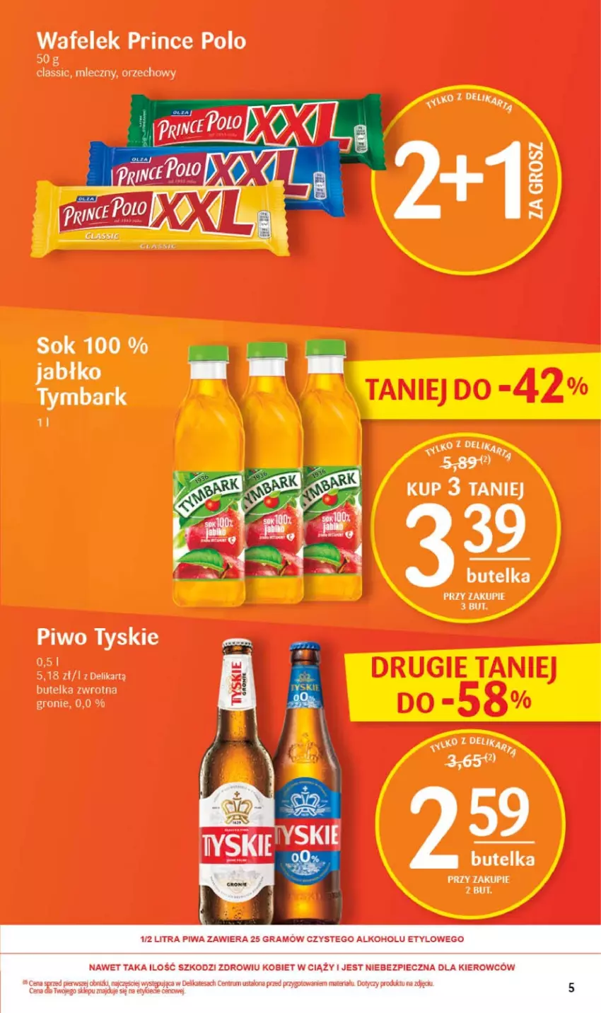 Gazetka promocyjna Delikatesy Centrum - Gazetka DC09 - ważna 02.03 do 08.03.2023 - strona 5 - produkty: Gra, Piec, Piwa, Piwo, Prince Polo, Rum, Sok, Tymbark, Tyskie, Wafelek