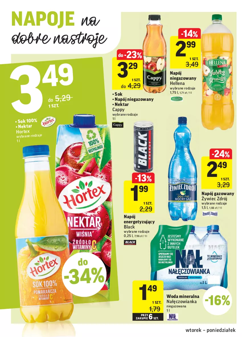 Gazetka promocyjna Intermarche - Swieżo i tanio - ważna 18.05 do 24.05.2021 - strona 30 - produkty: Cappy, Hellena, Lack, Nałęczowianka, Napój, Napój gazowany, Napój niegazowany, Napoje, Nektar, Sok, Woda, Woda mineralna