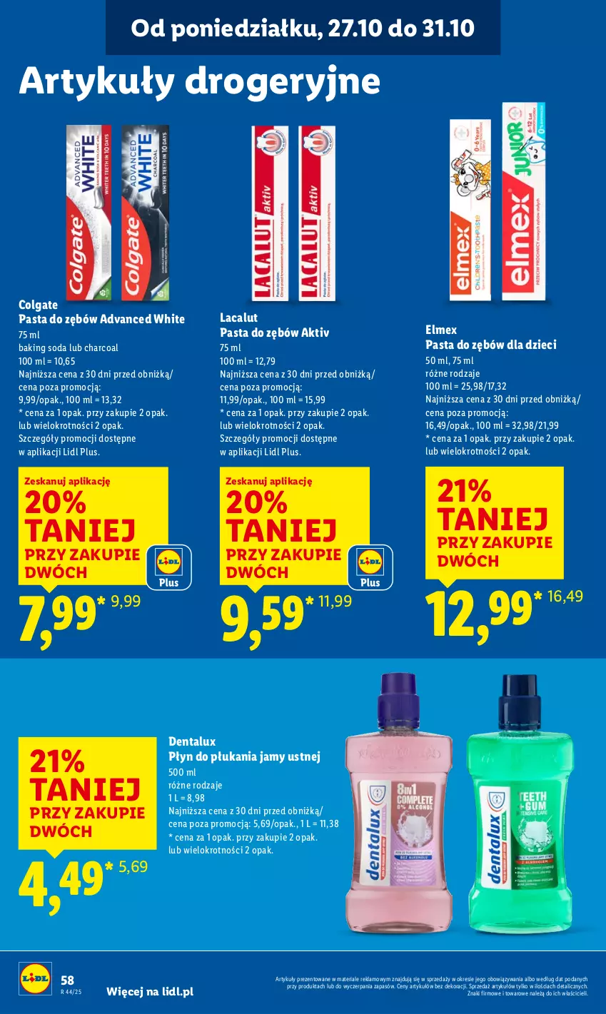 Gazetka promocyjna Lidl - GAZETKA - ważna 27.10 do 29.10.2025 - strona 62 - produkty: Colgate, Dzieci, Elmex, Lacalut, LG, Pasta do zębów, Płyn do płukania, Płyn do płukania jamy ustnej