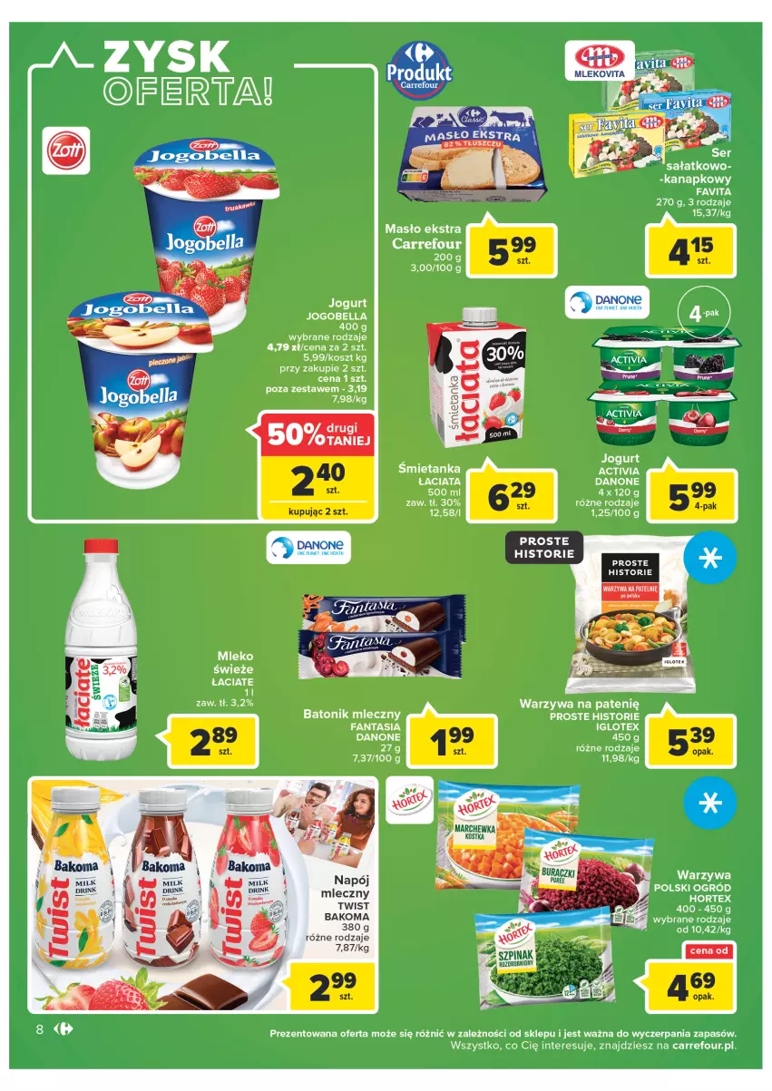 Gazetka promocyjna Carrefour - Gazetka Market Zyskoteka - ważna 15.02 do 21.02.2022 - strona 8 - produkty: Bakoma, Danone, Miecz, Mleko, Mlekovita, Napój, Pur