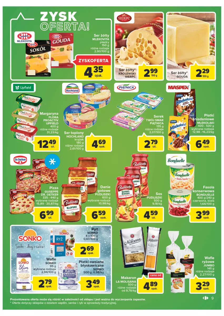 Gazetka promocyjna Carrefour - Gazetka Market Zyskoteka - ważna 15.02 do 21.02.2022 - strona 9 - produkty: Bonduelle, Fa, Fasola, Gouda, Klopsiki, Królewski, Płatki owsiane, Por, Ryż, Ser, Sonko, Sos, Wafle