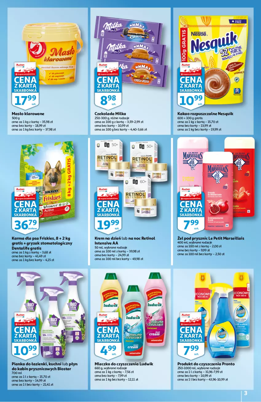 Gazetka promocyjna Auchan - Skarbonka #41 - ważna 14.10 do 20.10.2021 - strona 3 - produkty: Czekolada, Friskies, Gra, Gry, Kakao, Krem na dzień, Ludwik, Mars, Masło, Masło klarowane, Milka, Mleczko, Nesquik, Piwo, Pronto